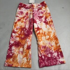 Celeb Kids tie dye red orange cropped leggings 6